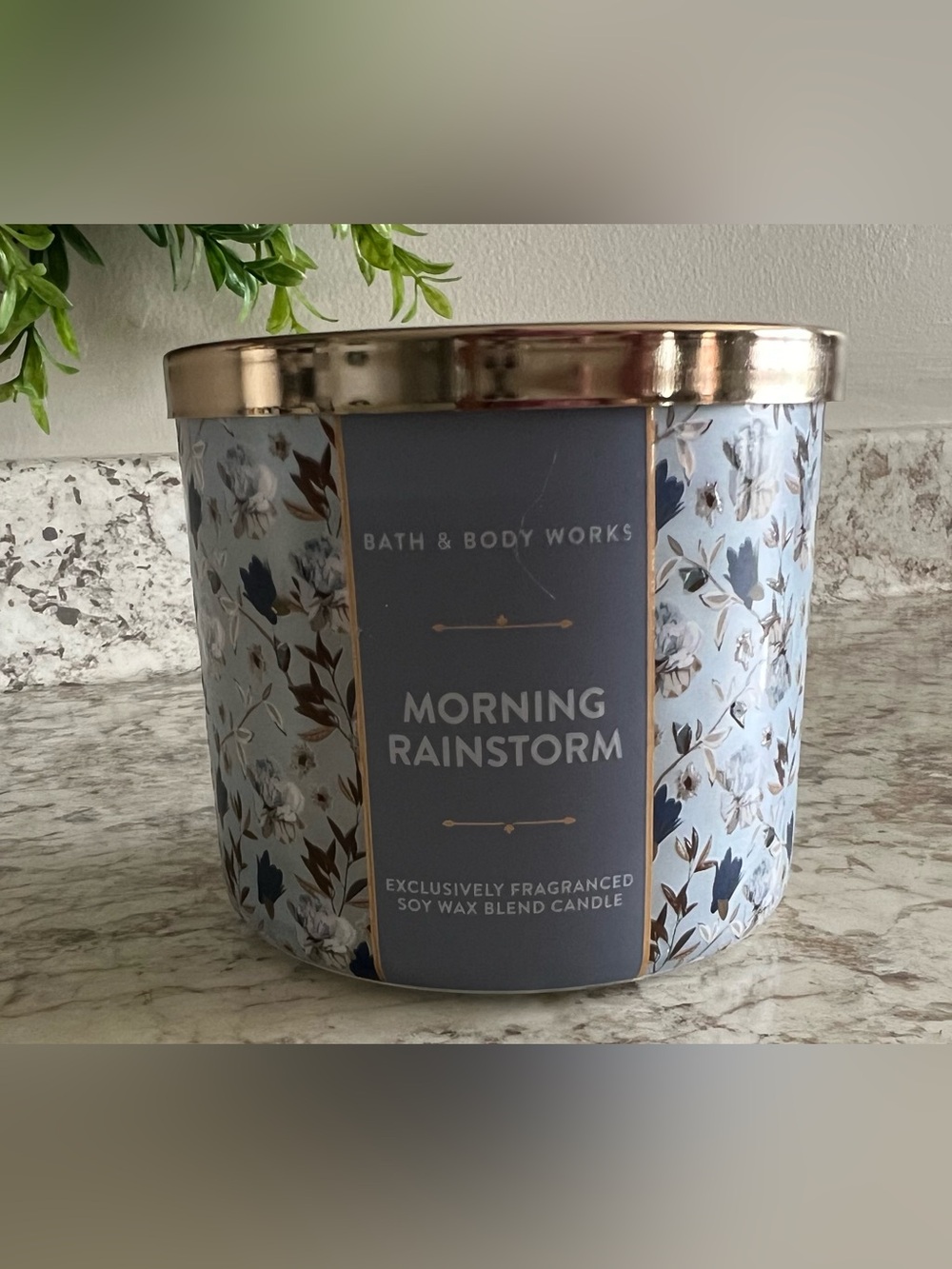 Bath & Body Works 3-Wick candles — NEW Morning Rainstorm and LIKE NEW Oceanside - Picture 2 of 13